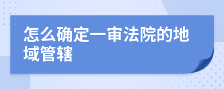 怎么确定一审法院的地域管辖