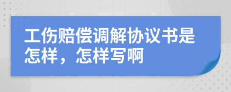 工伤赔偿调解协议书是怎样，怎样写啊