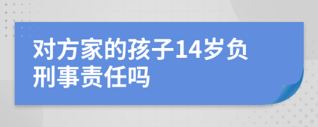 对方家的孩子14岁负刑事责任吗