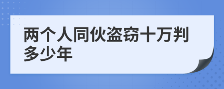 两个人同伙盗窃十万判多少年