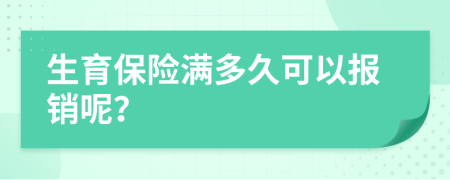 生育保险满多久可以报销呢？