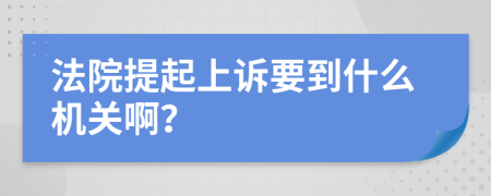 法院提起上诉要到什么机关啊？