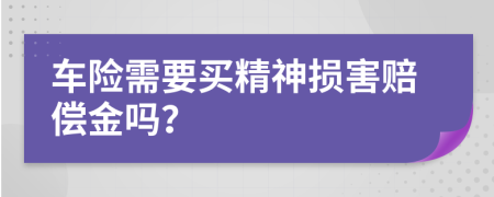 车险需要买精神损害赔偿金吗？