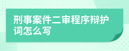 刑事案件二审程序辩护词怎么写