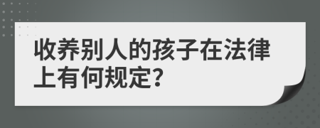 收养别人的孩子在法律上有何规定？