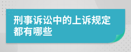 刑事诉讼中的上诉规定都有哪些