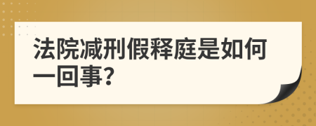 法院减刑假释庭是如何一回事？