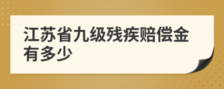 江苏省九级残疾赔偿金有多少