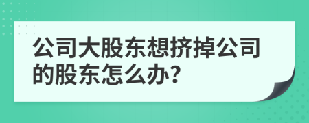 公司大股东想挤掉公司的股东怎么办？