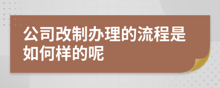 公司改制办理的流程是如何样的呢