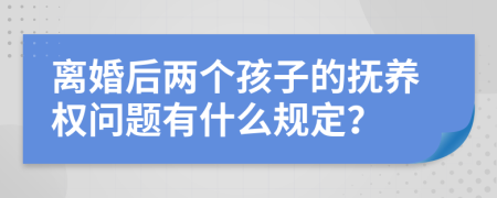 离婚后两个孩子的抚养权问题有什么规定？