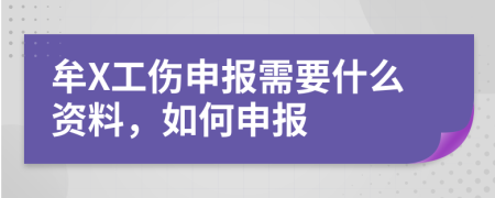 牟X工伤申报需要什么资料，如何申报