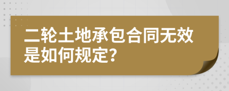 二轮土地承包合同无效是如何规定？