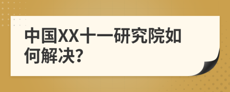 中国XX十一研究院如何解决？