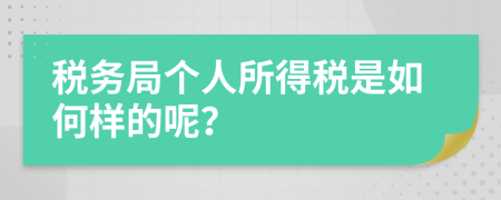 税务局个人所得税是如何样的呢？