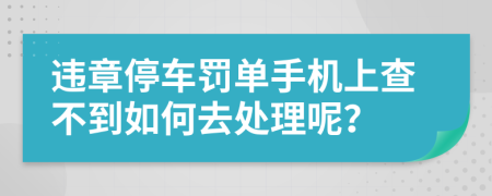 违章停车罚单手机上查不到如何去处理呢？