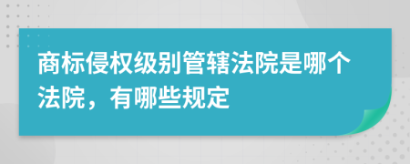 商标侵权级别管辖法院是哪个法院，有哪些规定