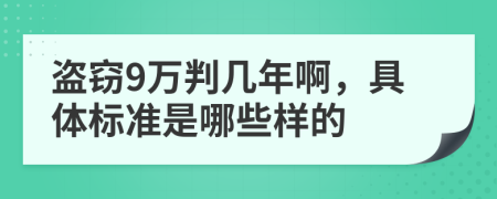 盗窃9万判几年啊，具体标准是哪些样的