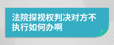 法院探视权判决对方不执行如何办啊