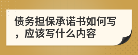 债务担保承诺书如何写，应该写什么内容