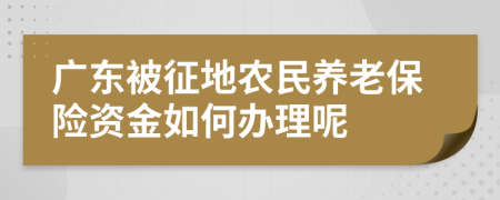广东被征地农民养老保险资金如何办理呢