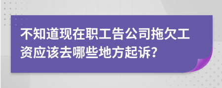 不知道现在职工告公司拖欠工资应该去哪些地方起诉？