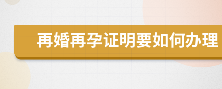 再婚再孕证明要如何办理