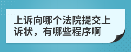 上诉向哪个法院提交上诉状，有哪些程序啊