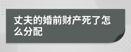 丈夫的婚前财产死了怎么分配