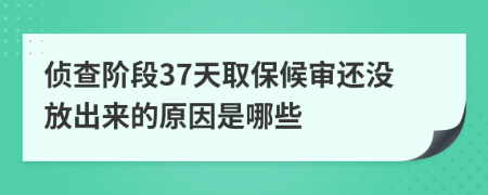 侦查阶段37天取保候审还没放出来的原因是哪些