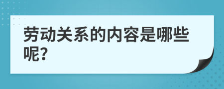 劳动关系的内容是哪些呢？