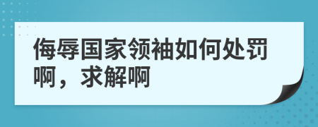 侮辱国家领袖如何处罚啊，求解啊