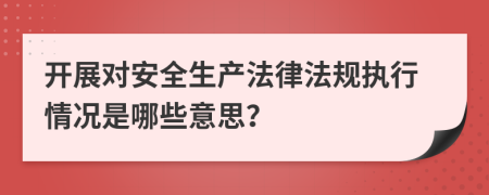 开展对安全生产法律法规执行情况是哪些意思？