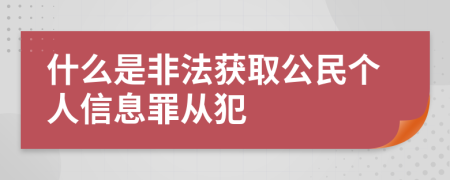 什么是非法获取公民个人信息罪从犯