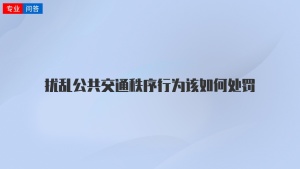 扰乱公共交通秩序行为该如何处罚