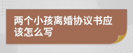 两个小孩离婚协议书应该怎么写