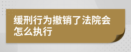 缓刑行为撤销了法院会怎么执行