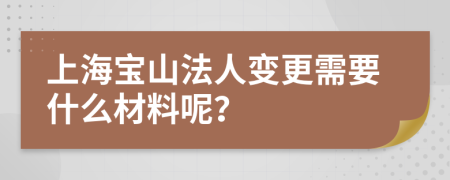上海宝山法人变更需要什么材料呢？