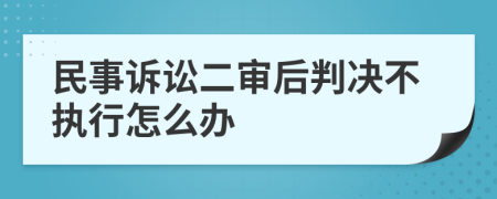 民事诉讼二审后判决不执行怎么办