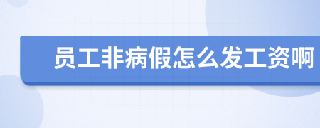 员工非病假怎么发工资啊