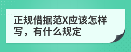 正规借据范X应该怎样写，有什么规定