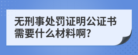 无刑事处罚证明公证书需要什么材料啊?