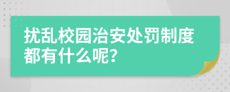 扰乱校园治安处罚制度都有什么呢？