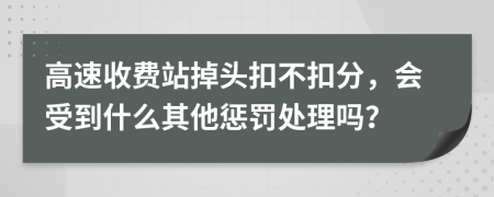 高速收费站掉头扣不扣分，会受到什么其他惩罚处理吗？