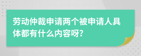 劳动仲裁申请两个被申请人具体都有什么内容呀？