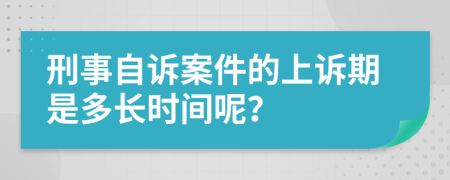 刑事自诉案件的上诉期是多长时间呢？