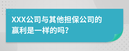 XXX公司与其他担保公司的赢利是一样的吗？