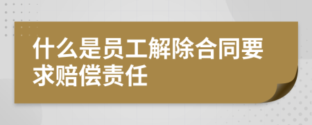 什么是员工解除合同要求赔偿责任