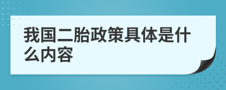 我国二胎政策具体是什么内容