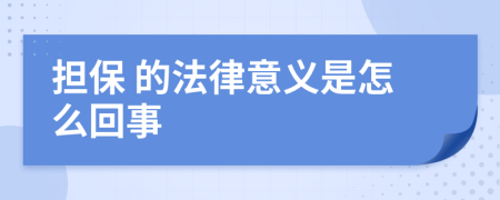  担保 的法律意义是怎么回事